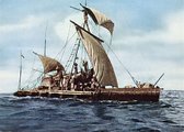 Thor Heyerdahl a Kon-Tiki fedélzetén, 1947. (kép forrása: Wikimedia Commons)